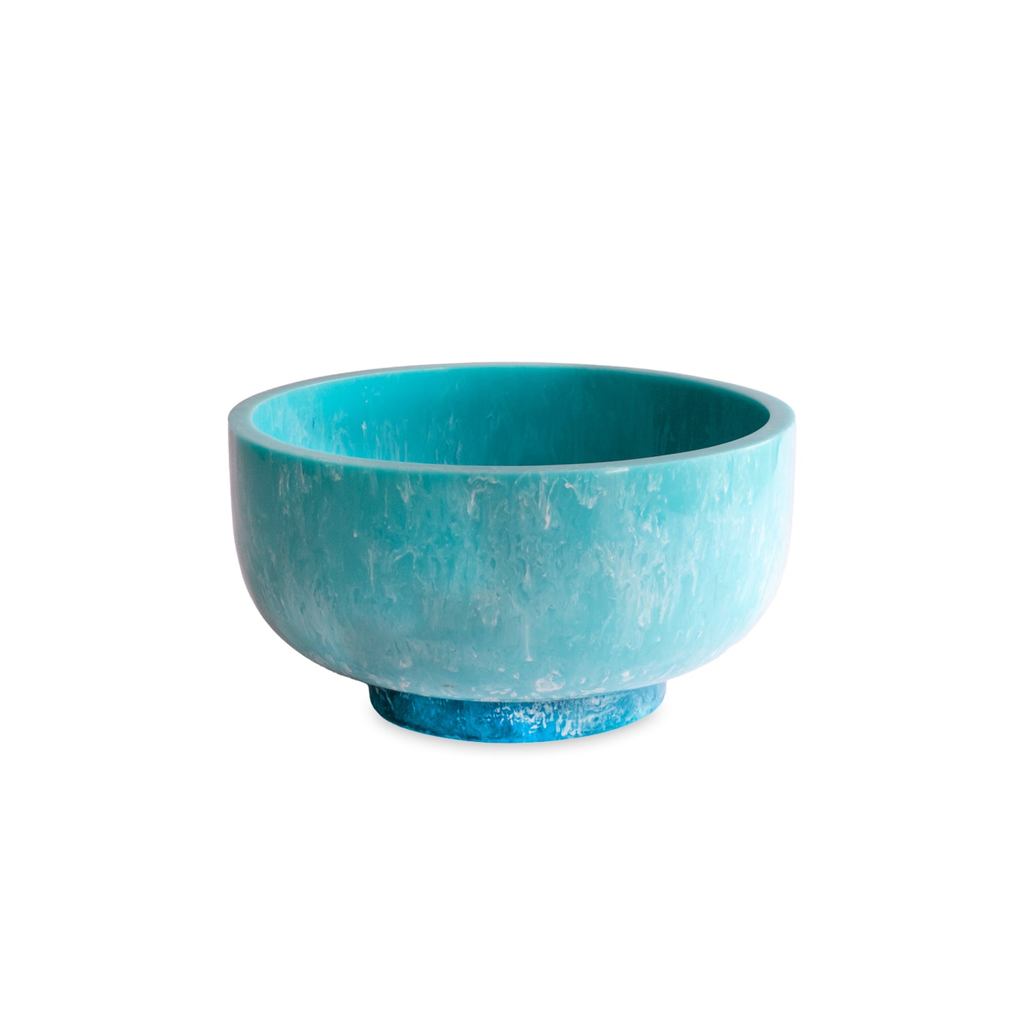 Large Turquoise Bowl with Blue Pedestal Base