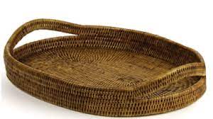 Large Burma Rattan Oval Serving Tray