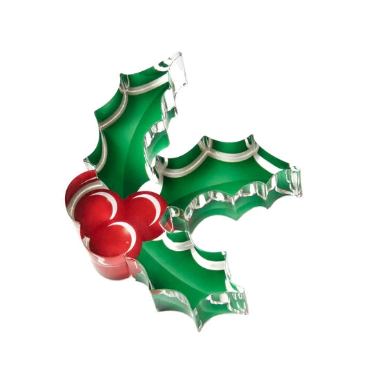 Acrylic Napkin Weight, Holly Berries