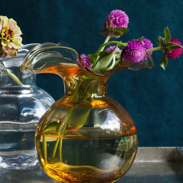 Vietri Hibiscus Amber Bud Vase