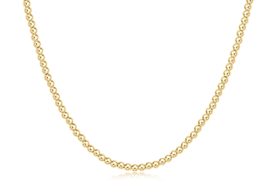 15" Choker Necklace Classic Gold 3mm Beads