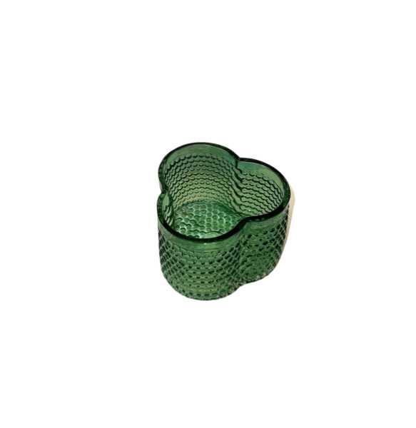 BB Vase Bowl Low - Green Glass