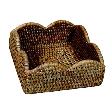 Rattan Scalloped Luncheon Napkin Holder