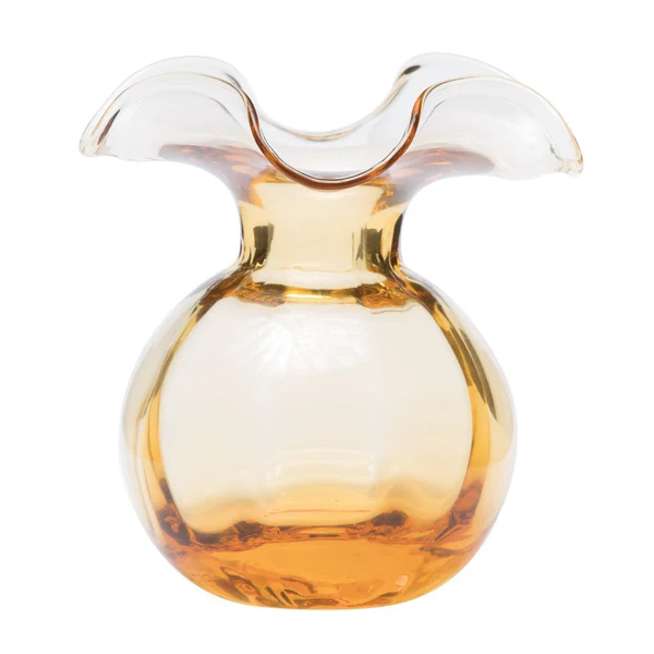 Vietri Hibicus Amber Glass Medium Fluted Vase
