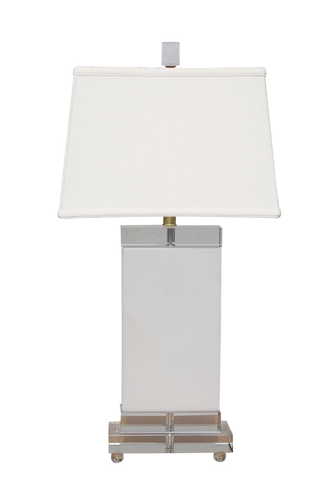 White Rectangle Jade Lamp and Shade – The Lark Denver