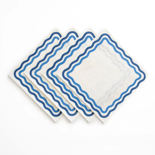 Blue Square Wave Placemat Set of 4