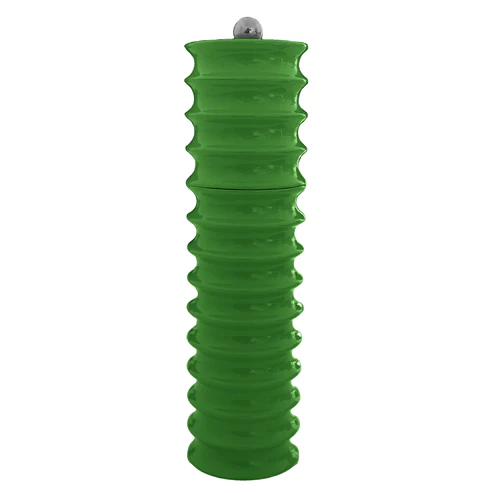 Lacquered Twister Salt Mill and Pepper Mill, Leaf Green