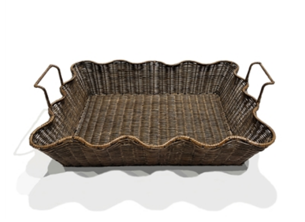 Small Scalloped Tray in Antique Brown