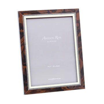 Marquetry 5x7 Picture Frame Wood Veneer &amp; Mother of Pearl